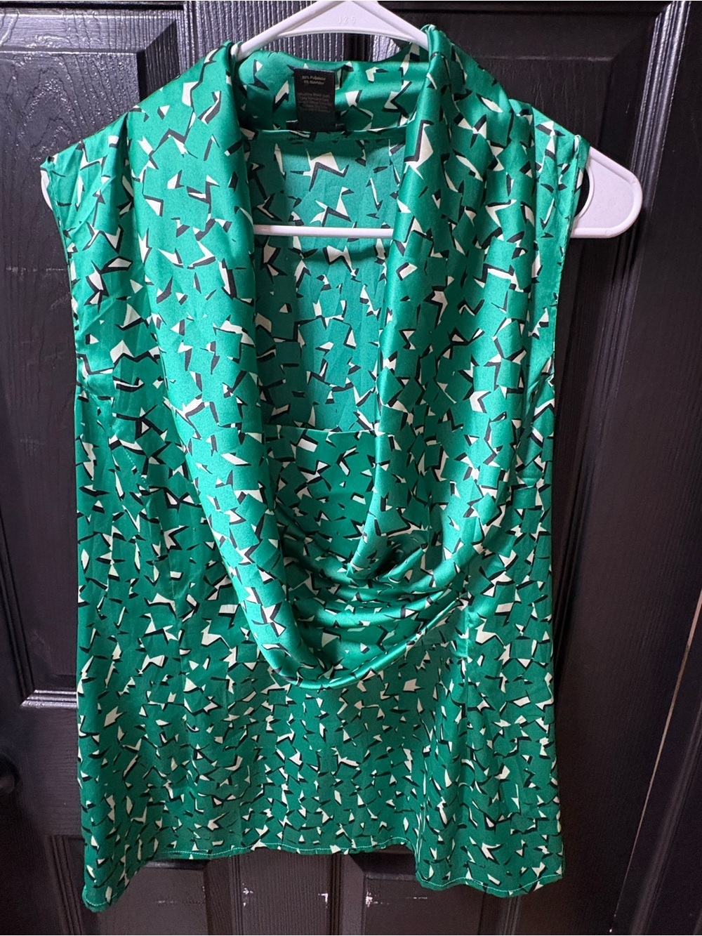 Ann Taylor Green Geometric Print Sleeveless Top